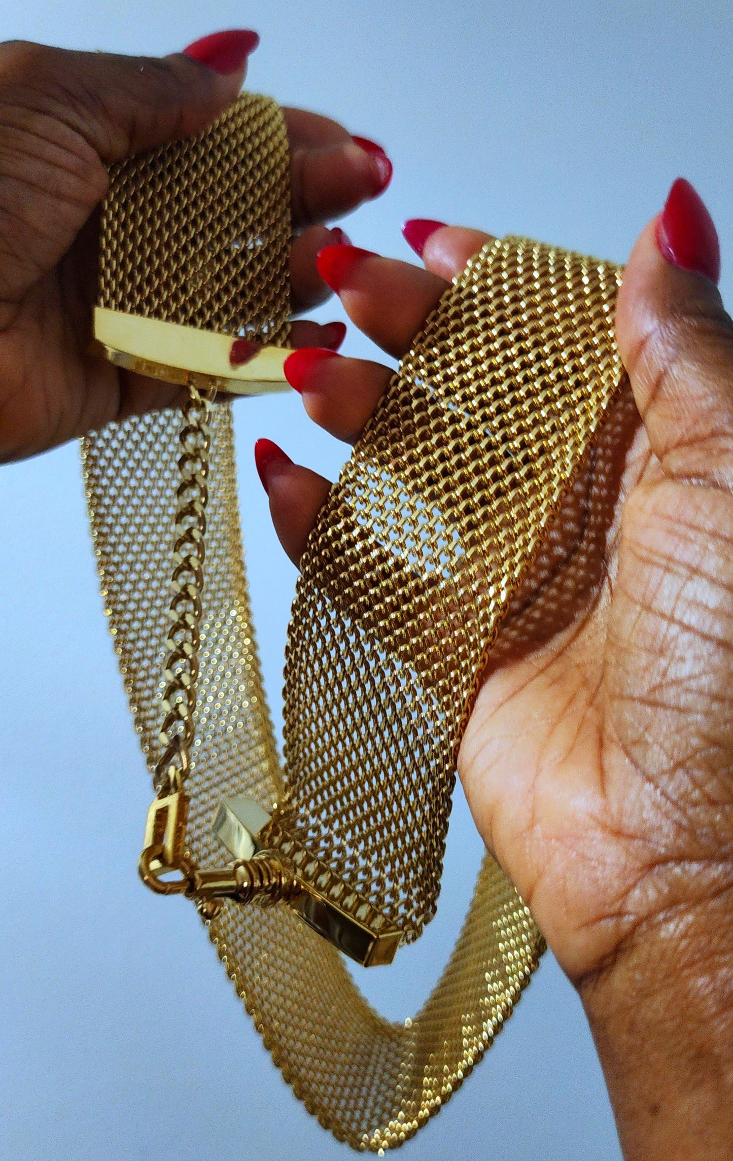 Vintage St. John Gold Mesh Statement Belt