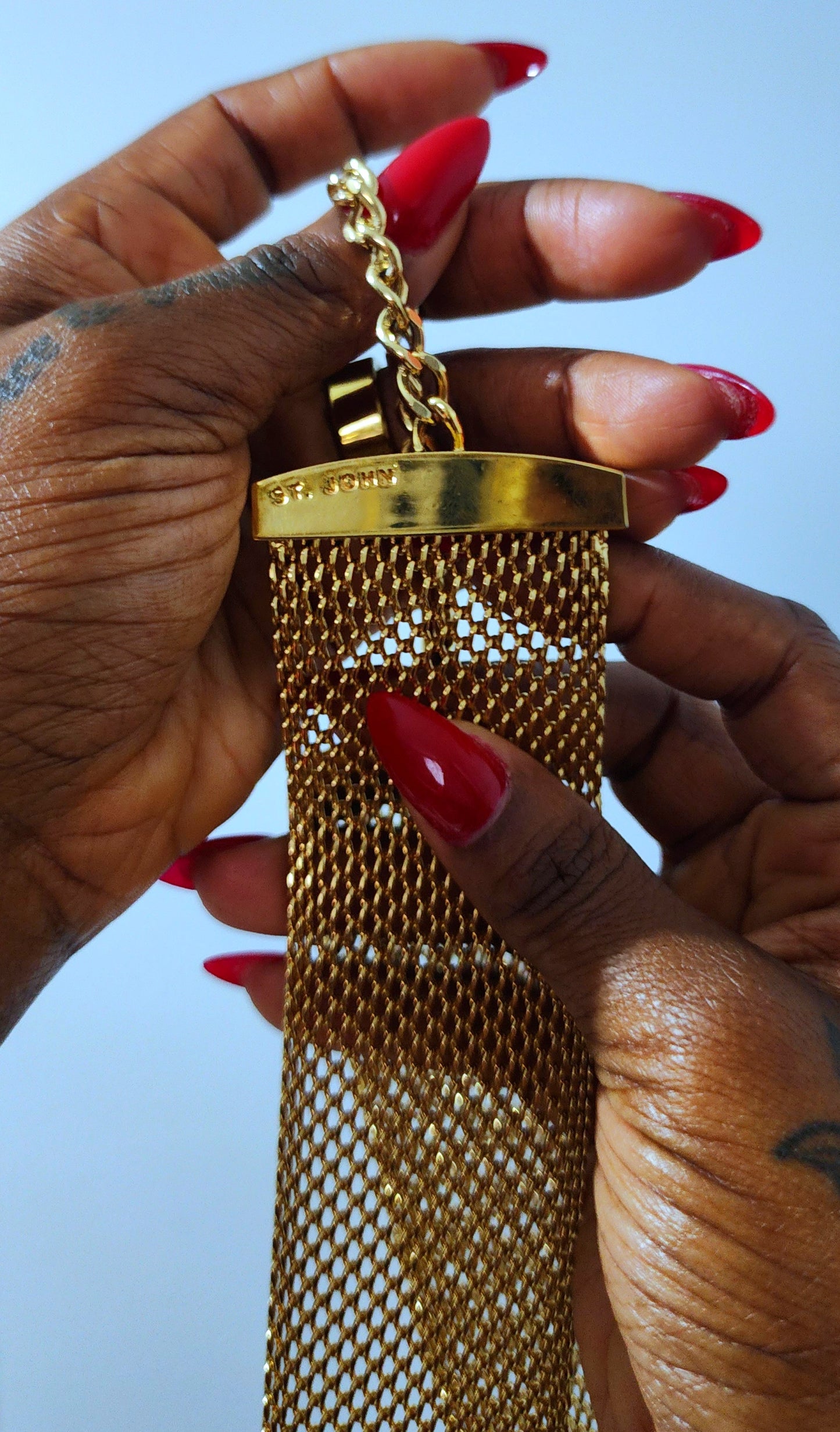 Vintage St. John Gold Mesh Statement Belt