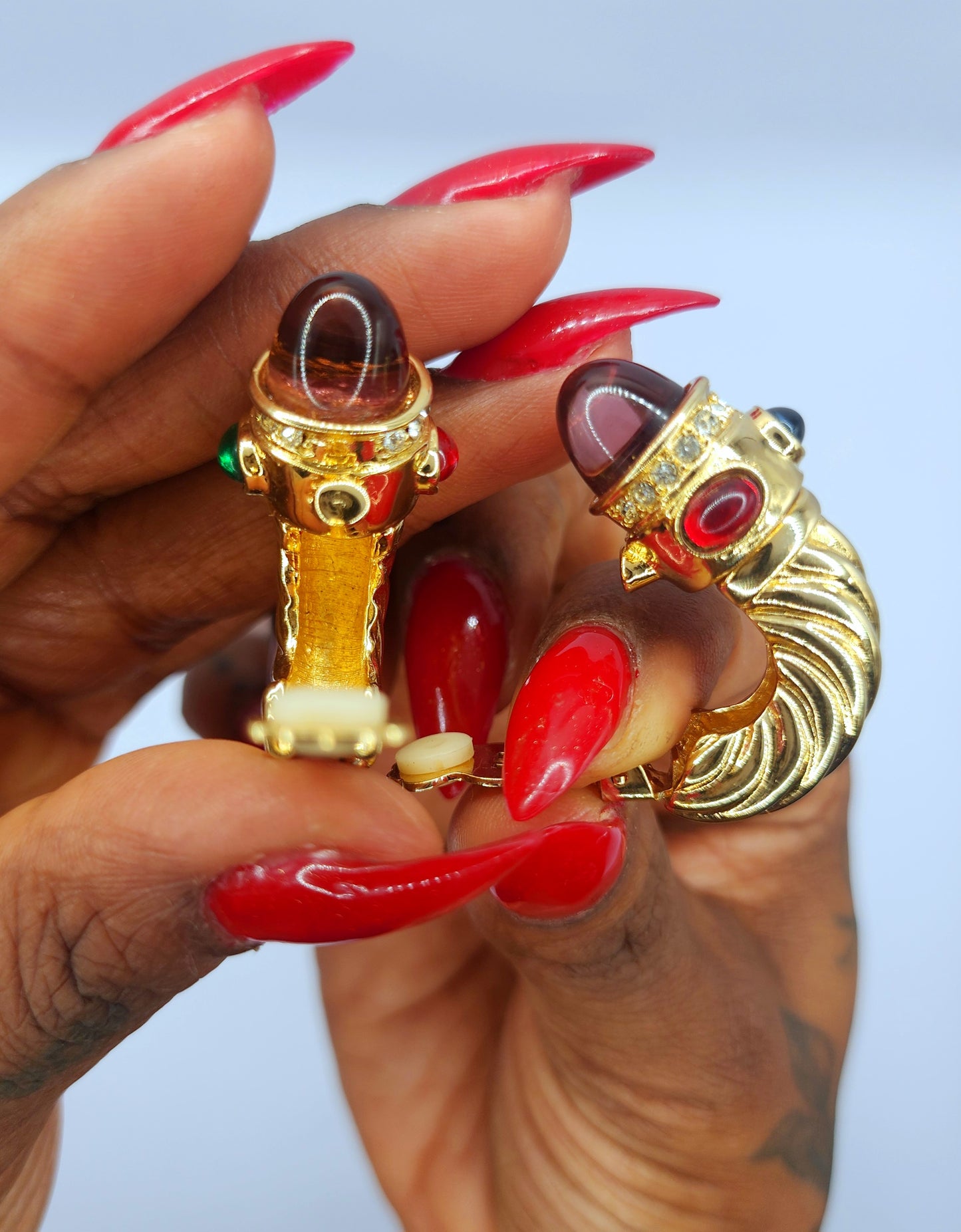 1980s Gripoix-Style Runway Earrings | Unsigned Ciner