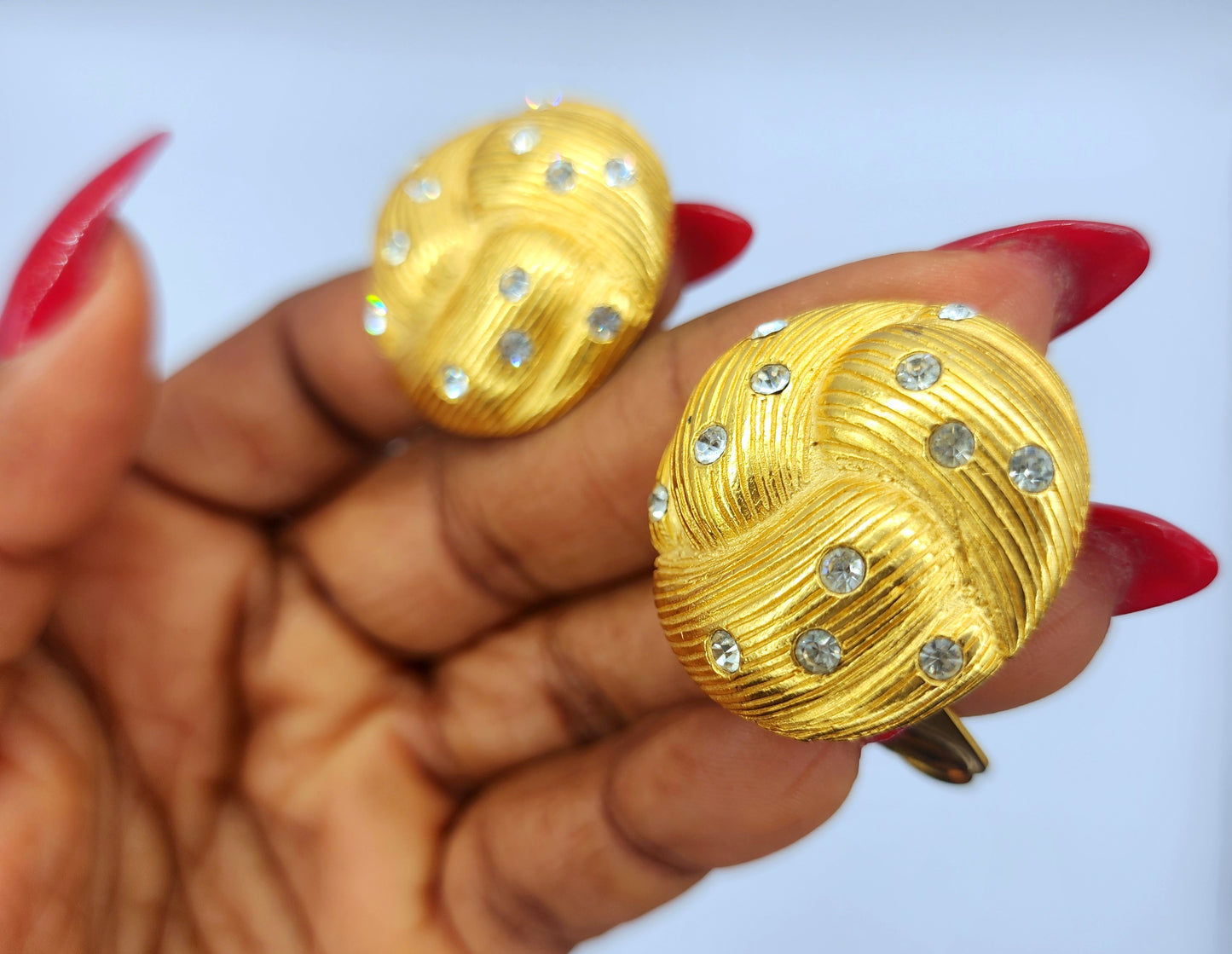 Vintage Essex Rhinestone Flower Earrings