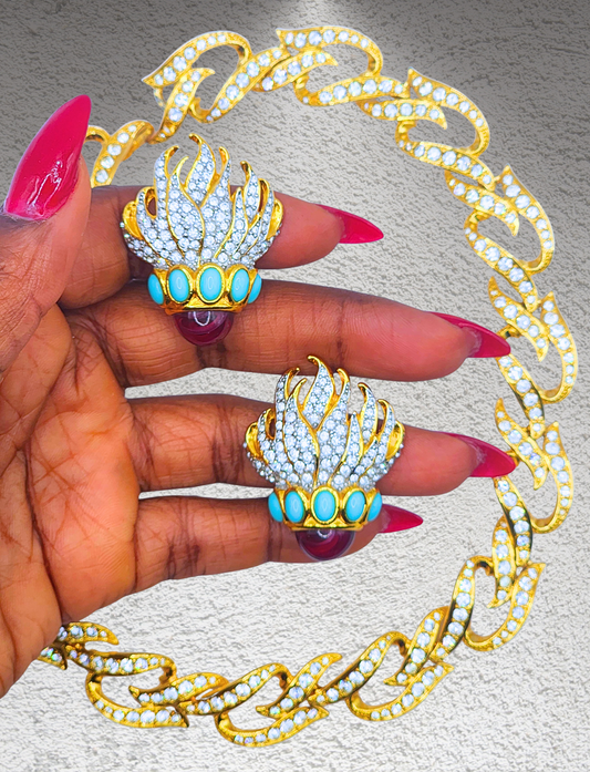 Vintage Elizabeth Taylor for Avon “Eternal Flame” Necklace & Earrings Set