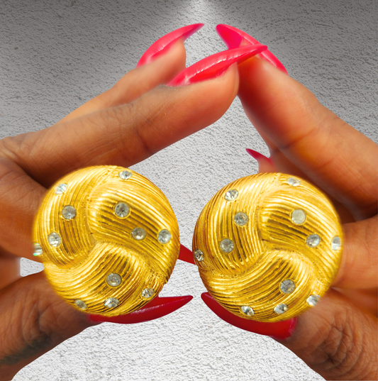 Vintage Essex Rhinestone Flower Earrings