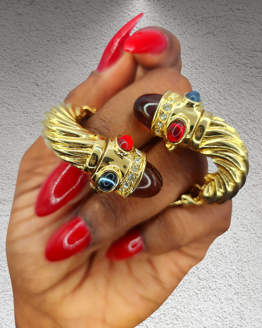 1980s Gripoix-Style Runway Earrings | Unsigned Ciner